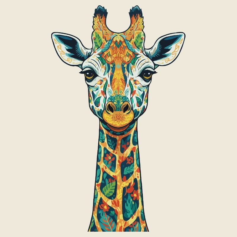 Bunte Giraffen-Kunstdrucke