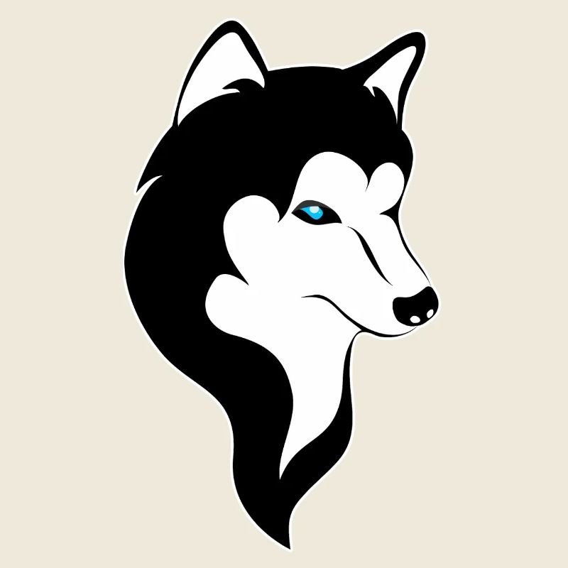 Husky Silhouette Blaue Augen 