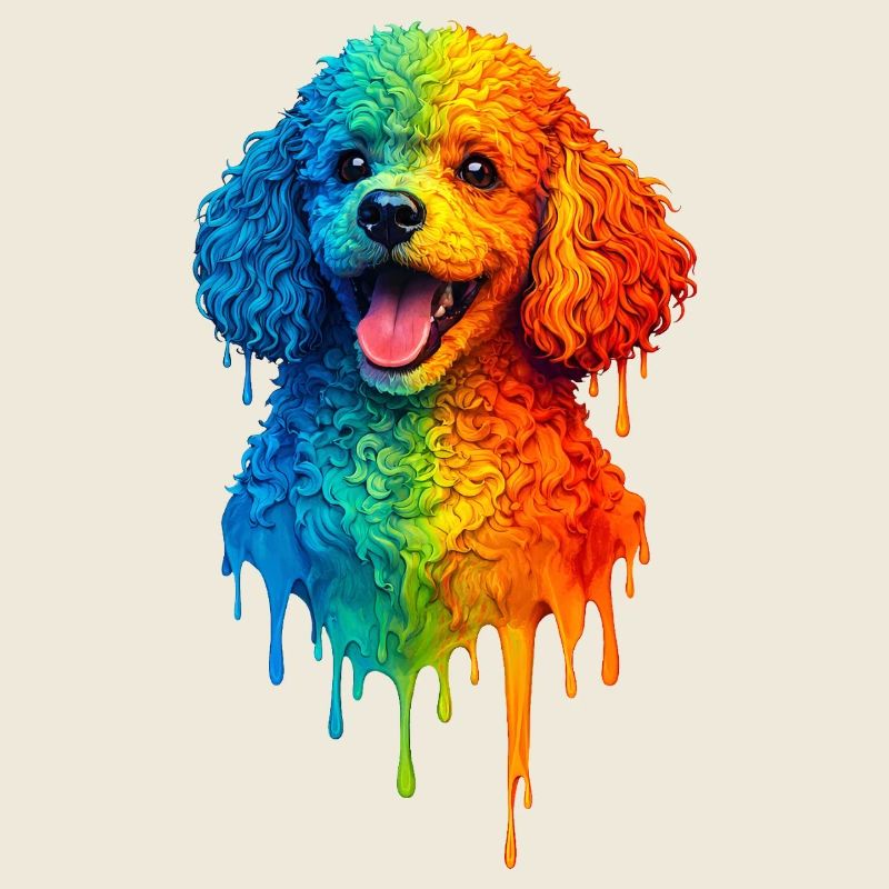 Poodle in bright colors