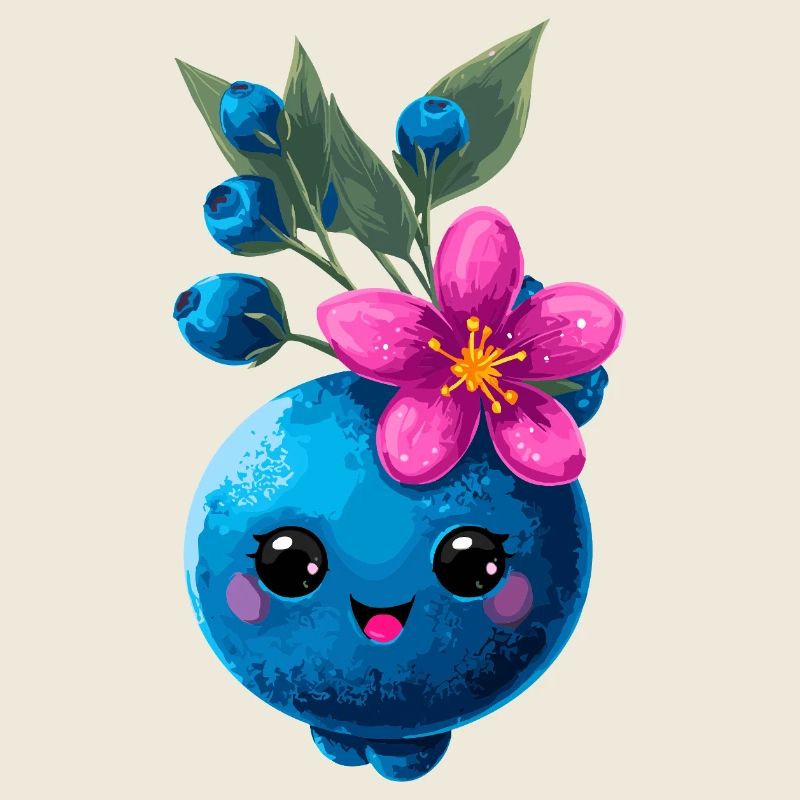 Blue berry friend with blossom