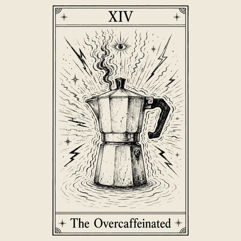 Überkoffeiniert | Kaffee Tarot Humor