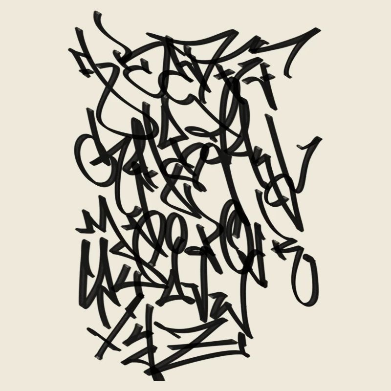 Alphabet 2 Graffiti Tag Handstyle black