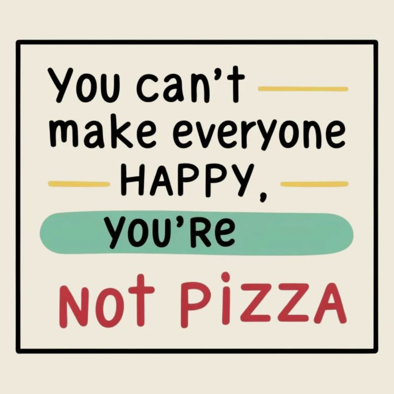 You can't make everyone happy, you're not pizza.