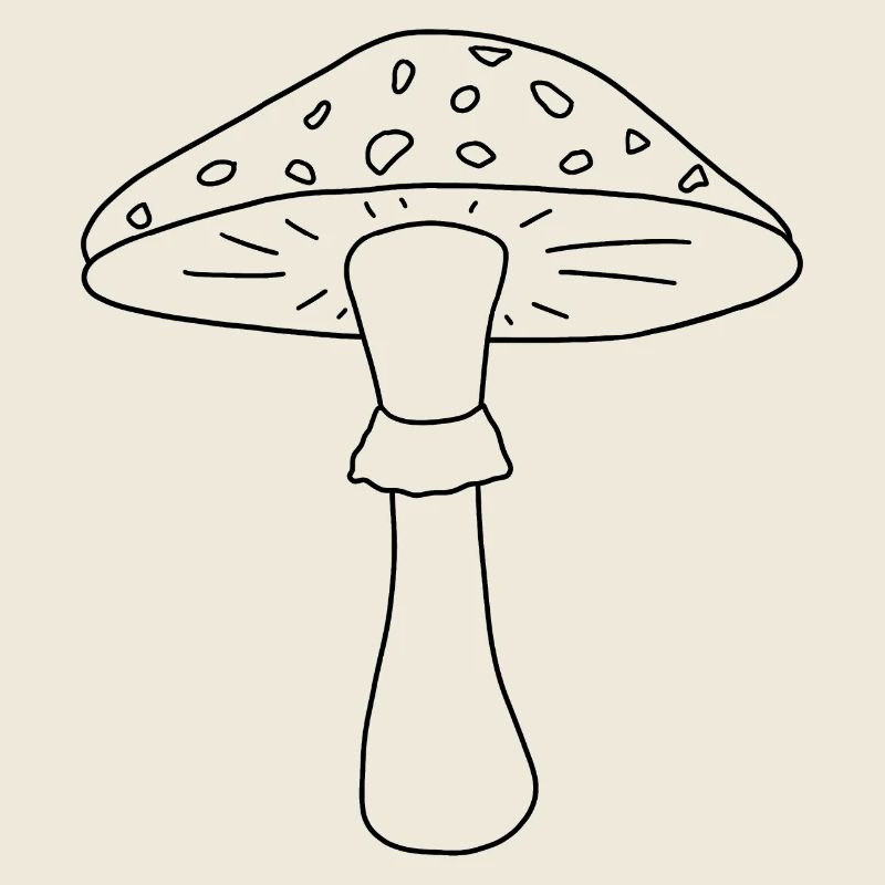 Toadstool black and white