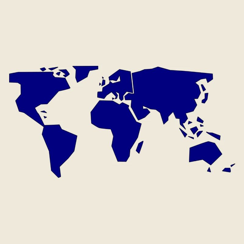 Weltkarte Navy Blau