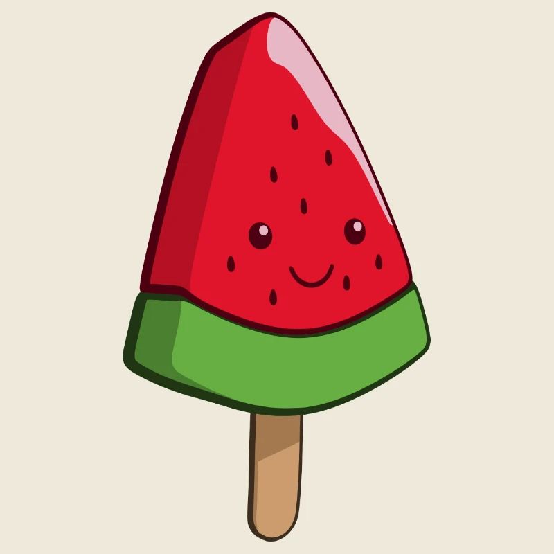 Glace à la pastèque Art sur un bâton