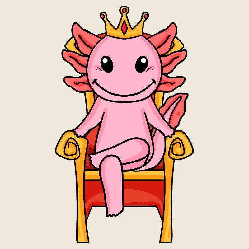 Roi Axolotl sur le trône