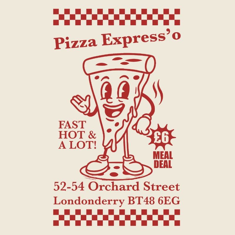 Retro-Maskottchen Espresso-Pizza