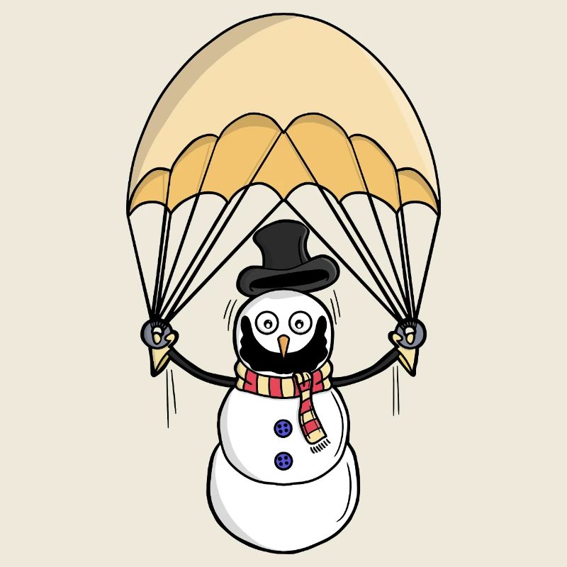 Parachuting Snowman