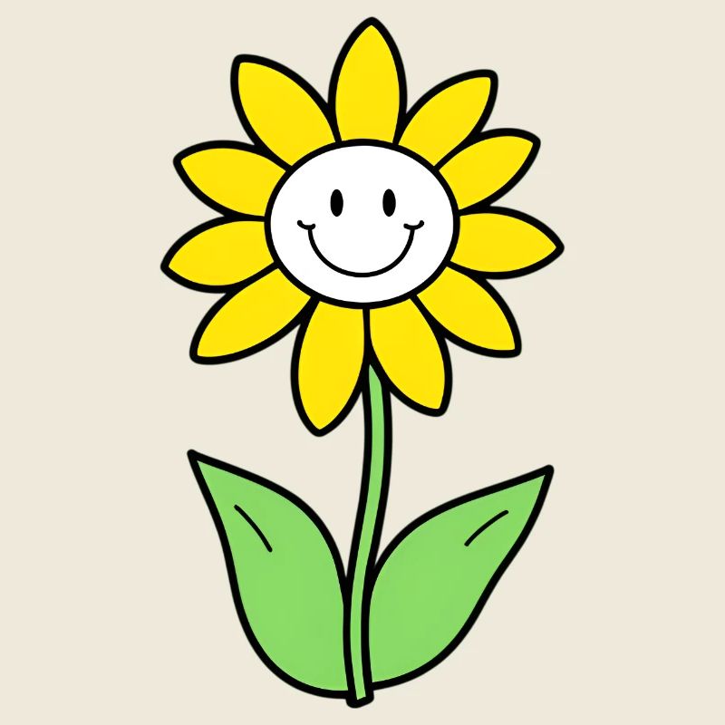 Smiling Sunflower Graphic