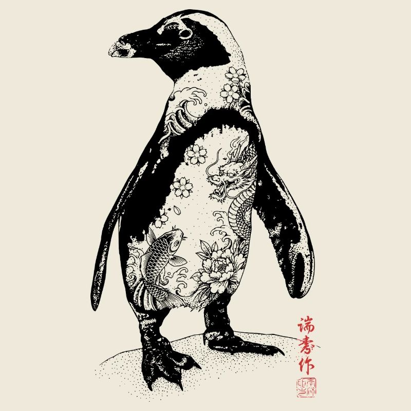 Tattoo Kunst Pinguin