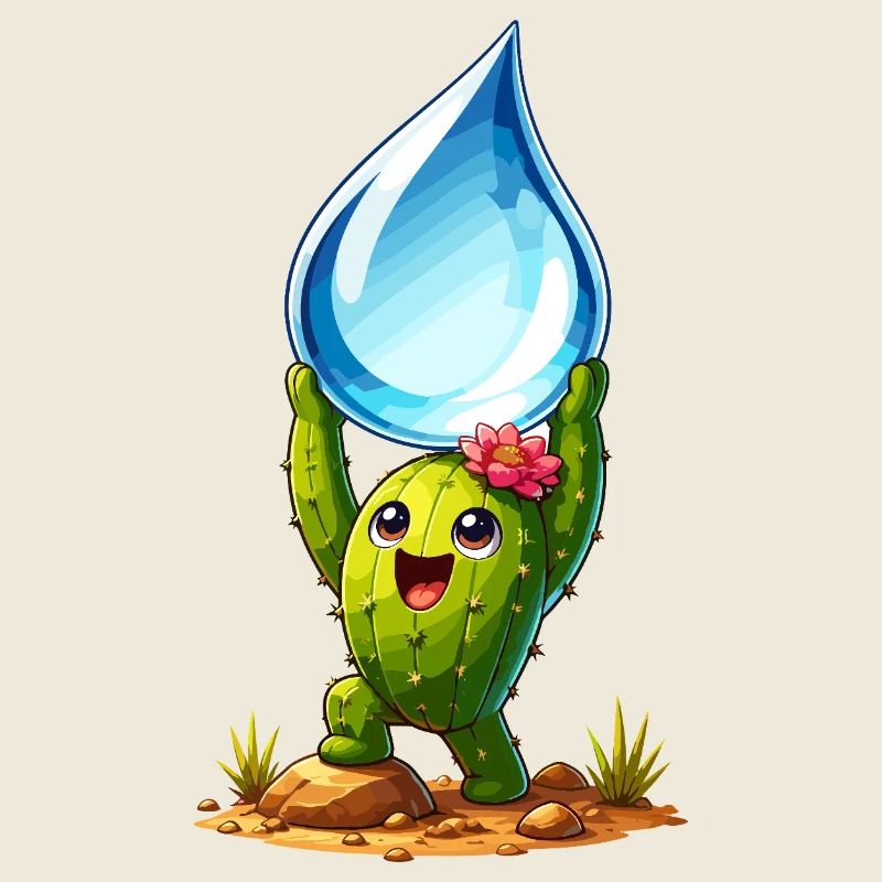 Cactus avec des gouttes de Wasserklaer