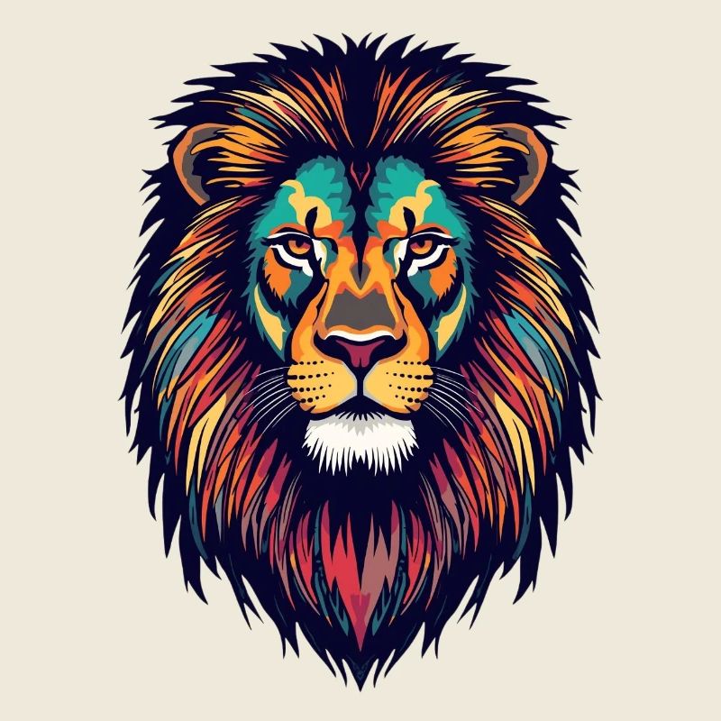 Explosion de couleur de lion brillant