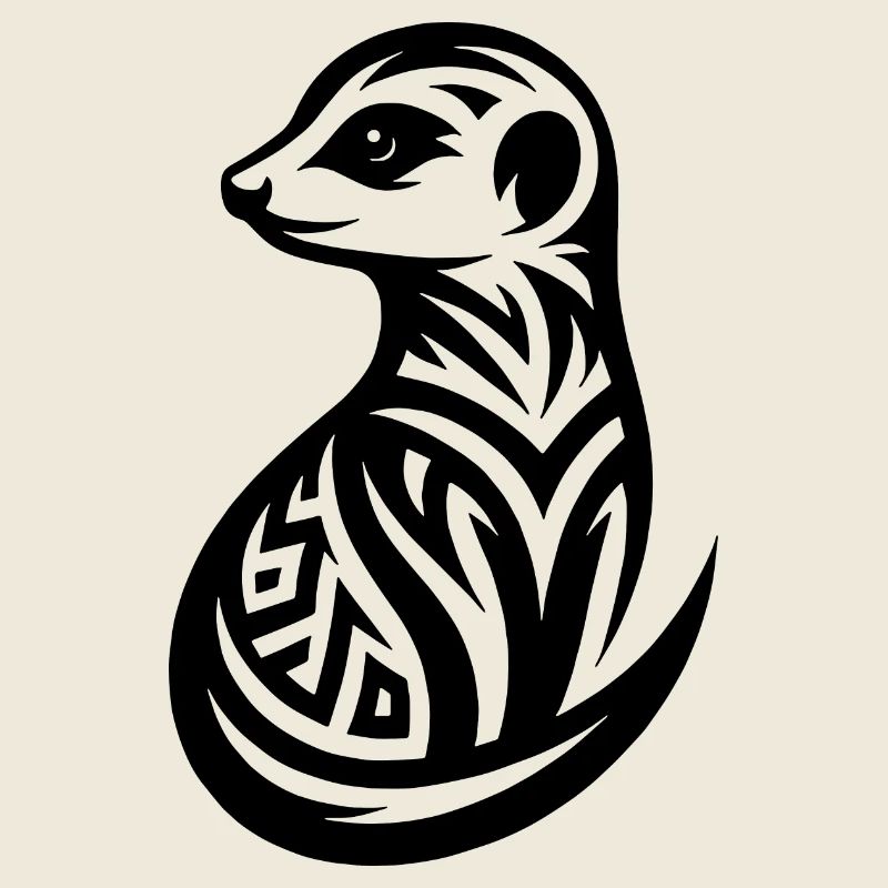 Putziges Erdmännchen im Tattoo Style