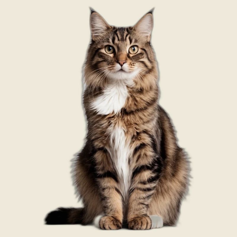 Langhaarige gestromte Katze