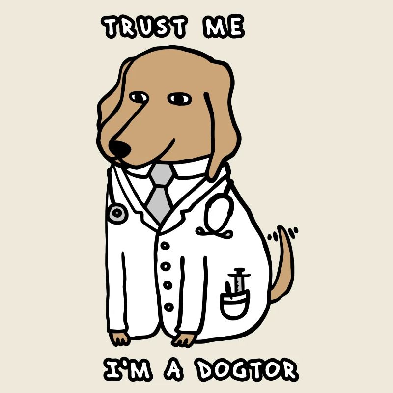 DOGTOR marron / blanc - Croyez-moi, je suis un Dogtor