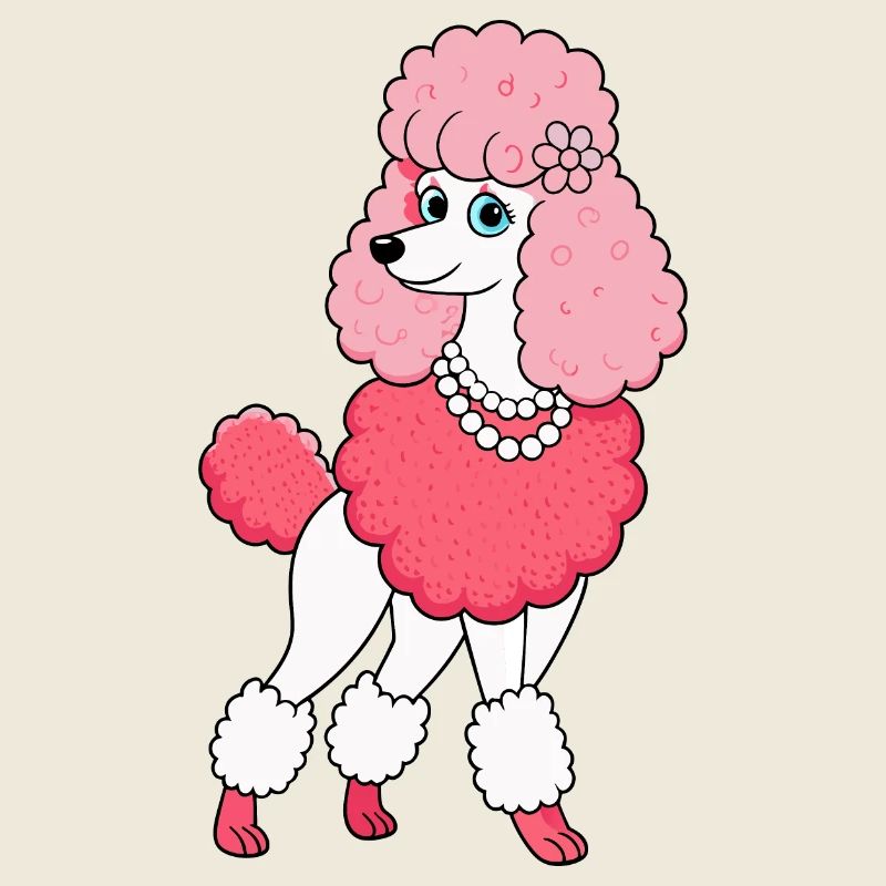 Eleganter Pudel stolziert: Digitale Kunst