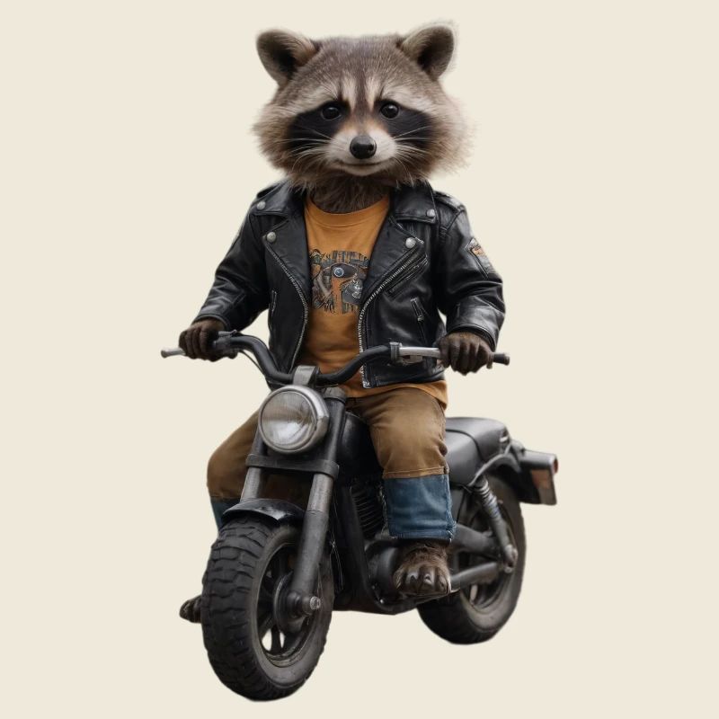 Biker raccoon