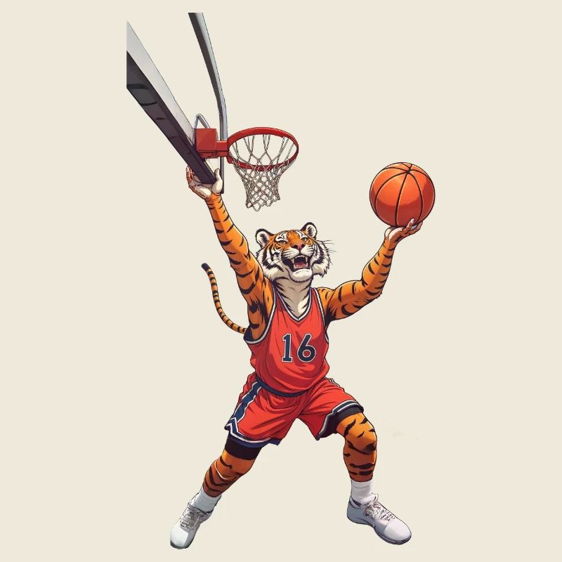 Tiger joue au basket