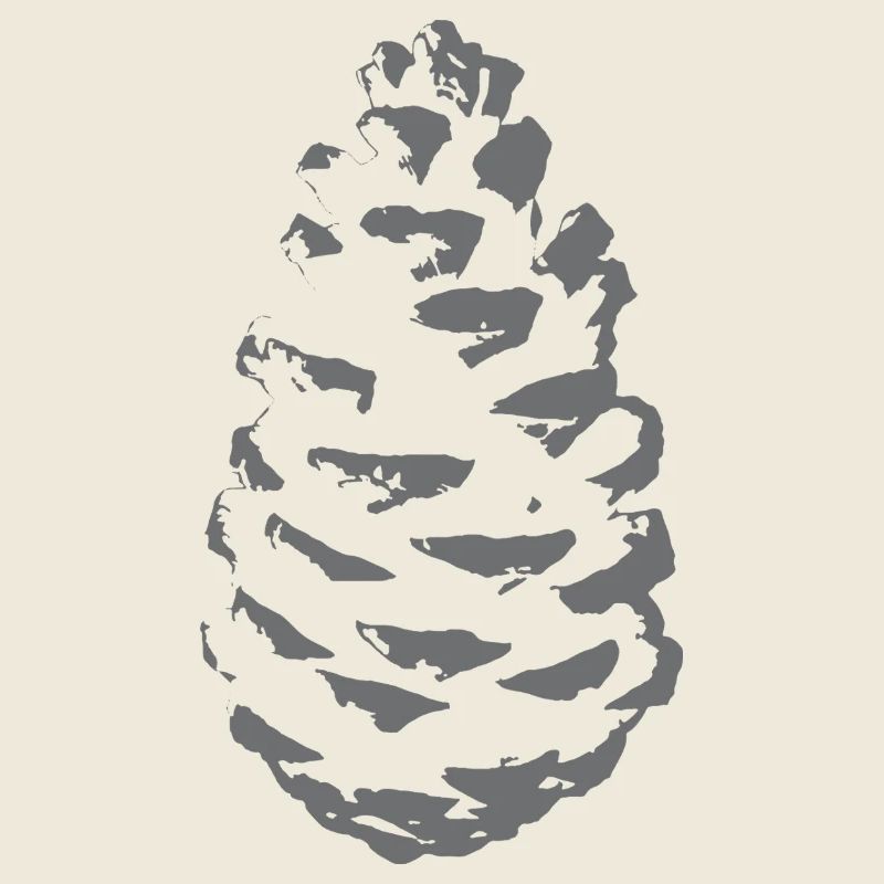 Spruce cone silhouette in shade grey