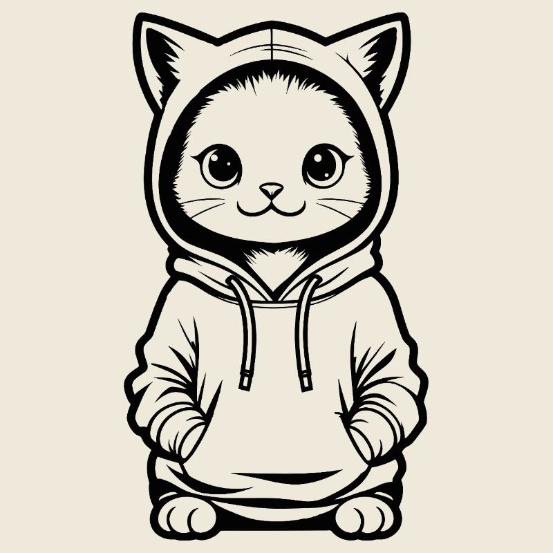 Chaton en sweat à capuche
