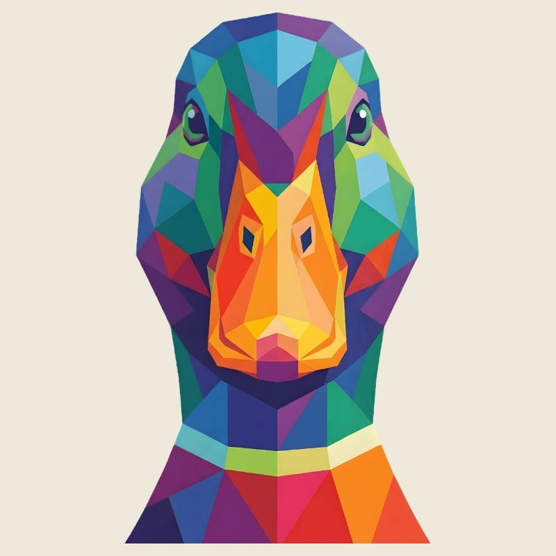Colorful Geometric Duck Head Pop Art