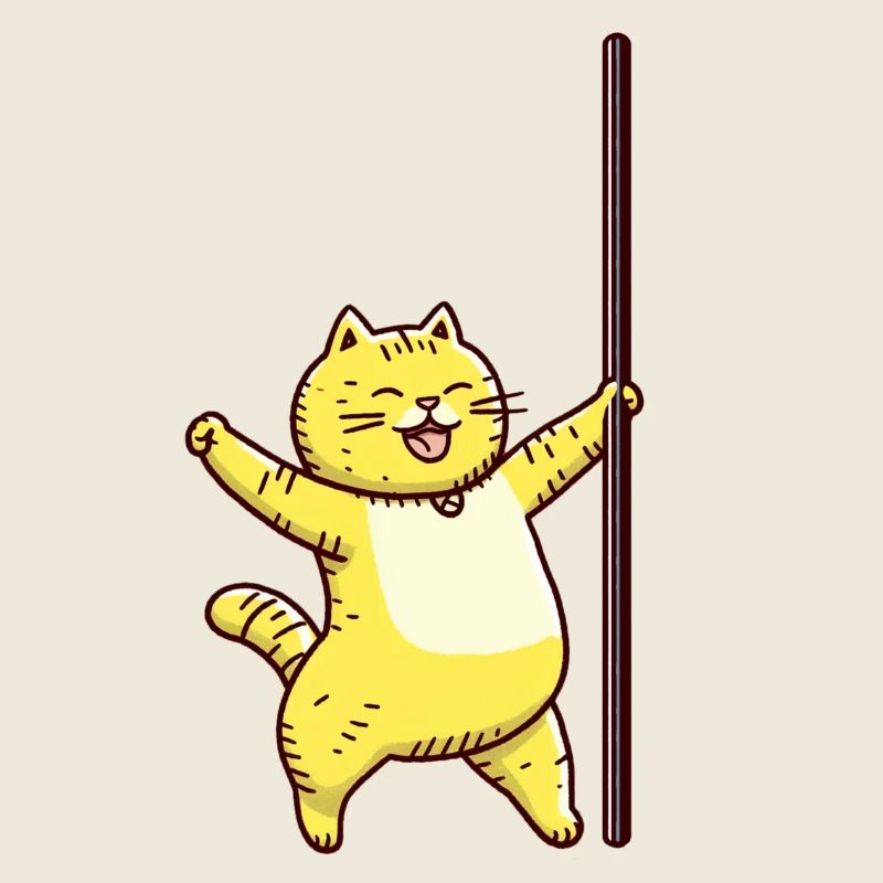Happy Pole Dance Cat