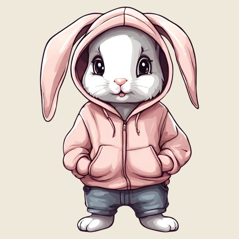 Süßer Hase mit Hoddie Pullover