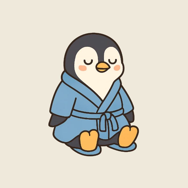 Pingouin en peignoir