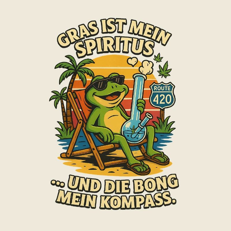 Frosch am Strand: Bong & Route 420