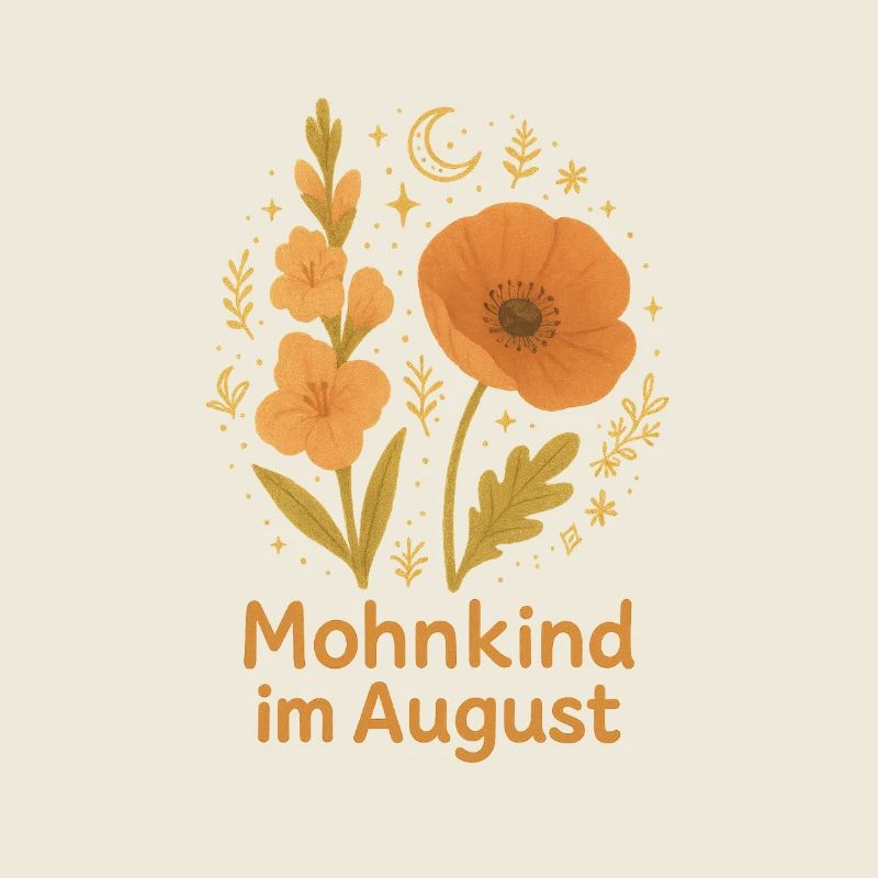 Mohnkind August – Blumen Design für Geburtstag