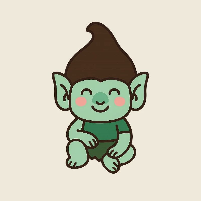 Niedlicher Troll – Kawaii-Stil