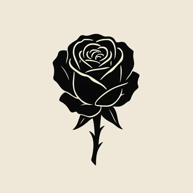 Conception de contour de rose noire