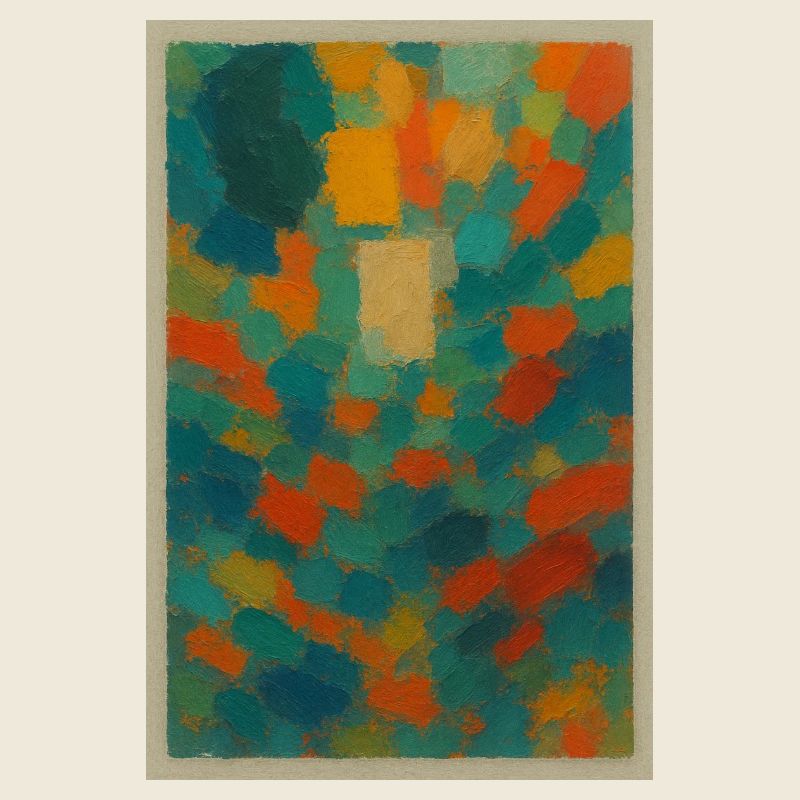 Jeu abstrait de couleurs sur toile