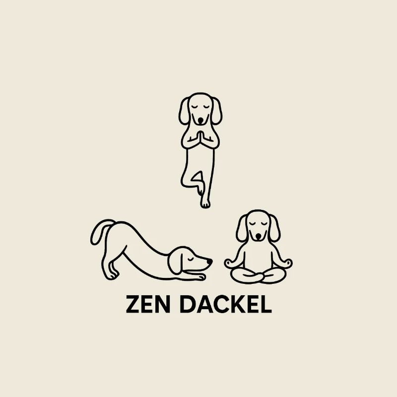 Teckel Teckel Yoga Line Art Mignon Mignon Zen Pose