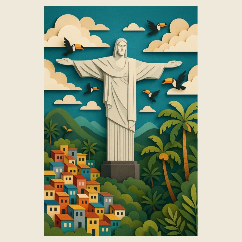 Christ the Redeemer Statue in Tropical Setting/Rio