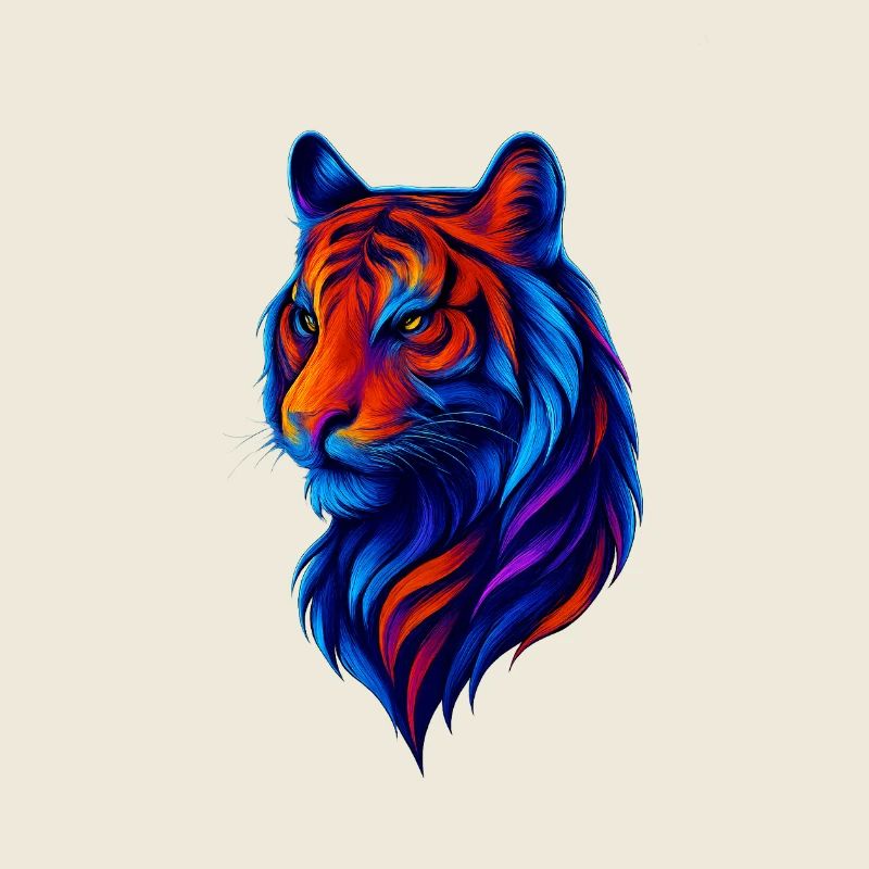 Bunter Leo in Neonfarben