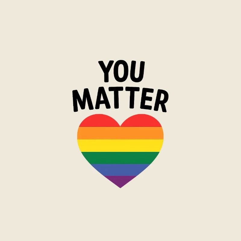 LGBTQ+ Rainbow Heart Design