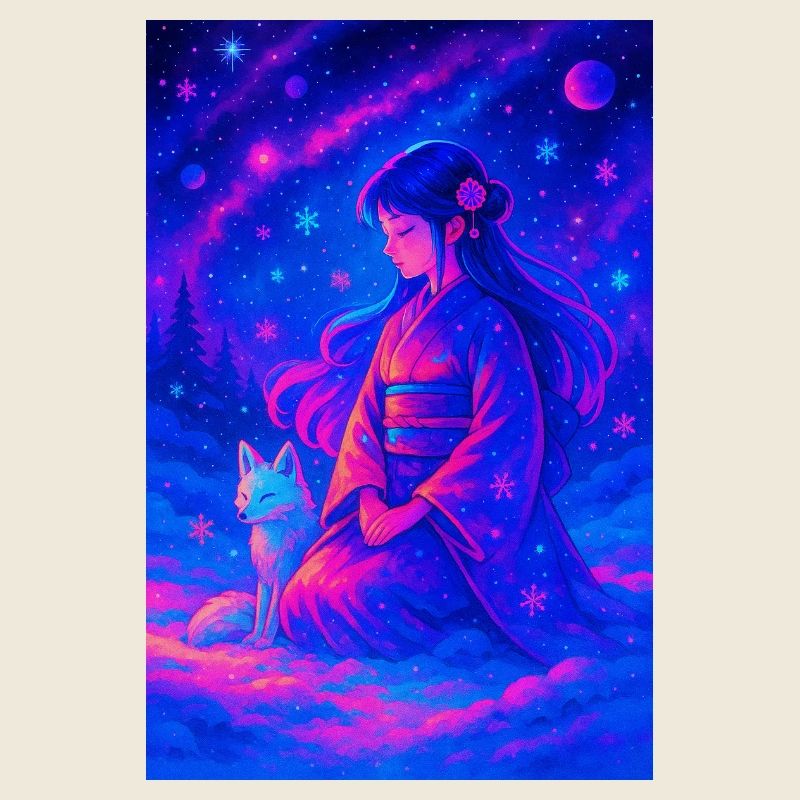 "Yukionna & the White Fox – Neon Dreams in the Snow