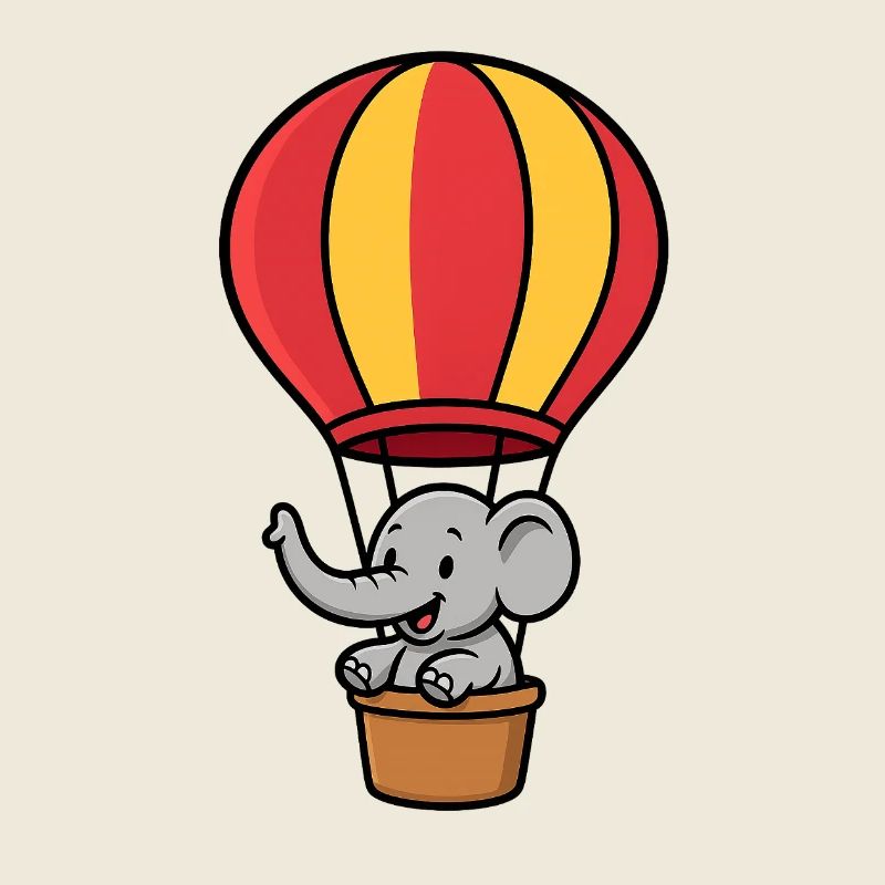 Mignon éléphant ballon enfants design