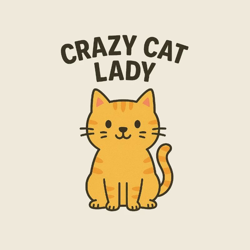 Crazy Cat Lady Illustration