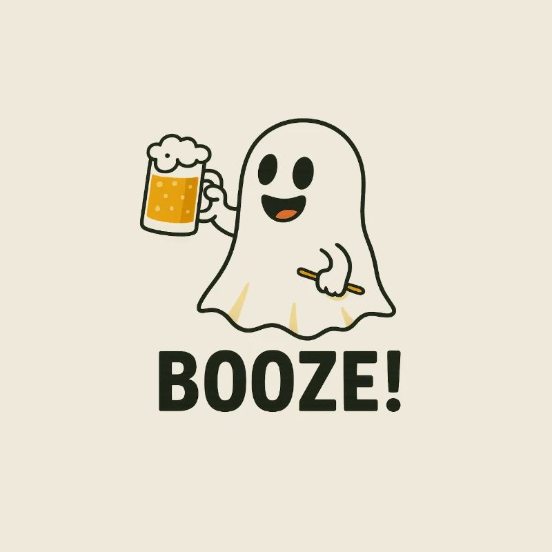 Verspieltes Halloween-Geist Motiv mit Bierglas