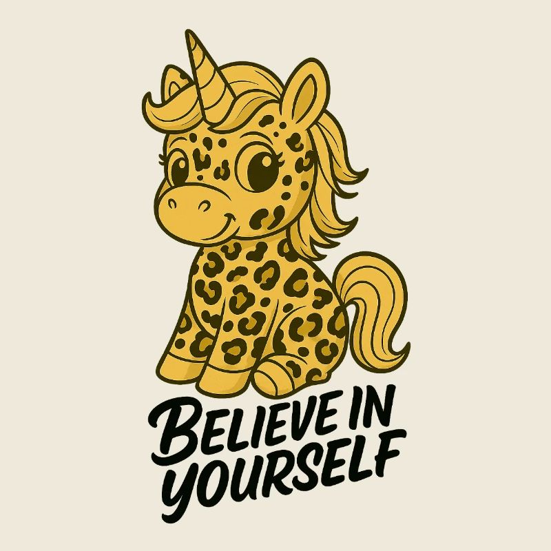 Licorne léopard - Dessin animé mignon