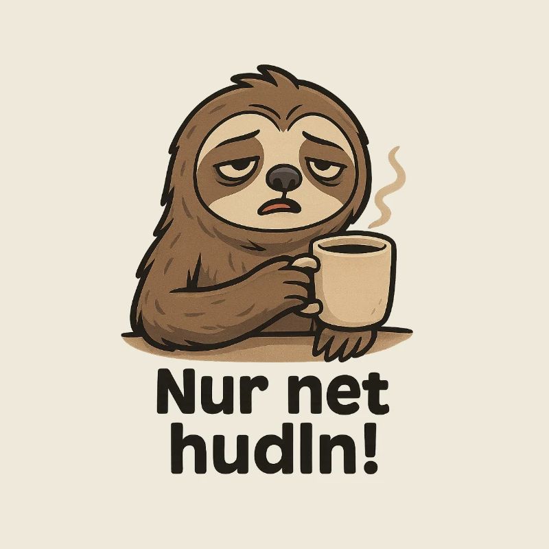 Sloth drinks coffee