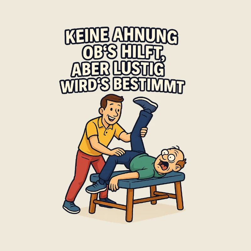 Physio Spruch Keine Ahnung ob's hilft lustig