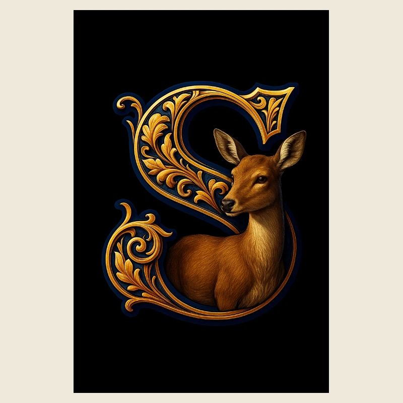 S – Magisches Ornament mit Hirschkuh