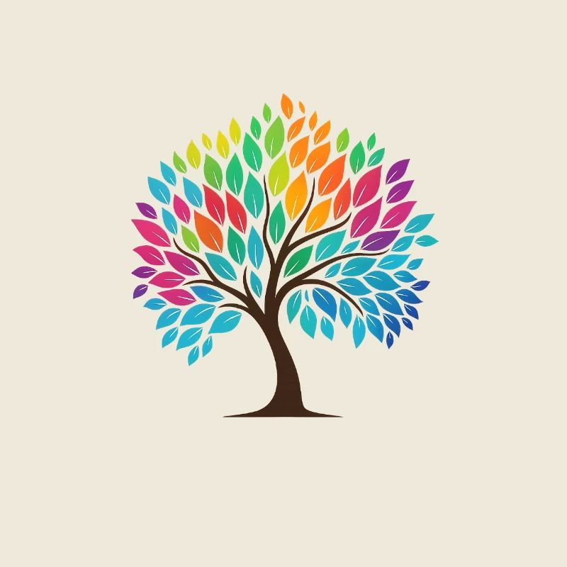 Tree of Life in Rainbow Design