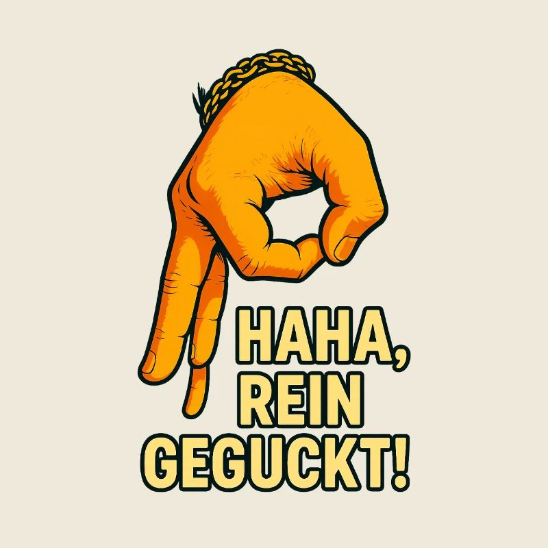 Witziges Hand-Motiv mit Spruch