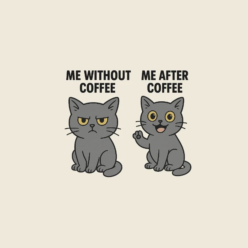 Cat memes: Grumpy without coffee