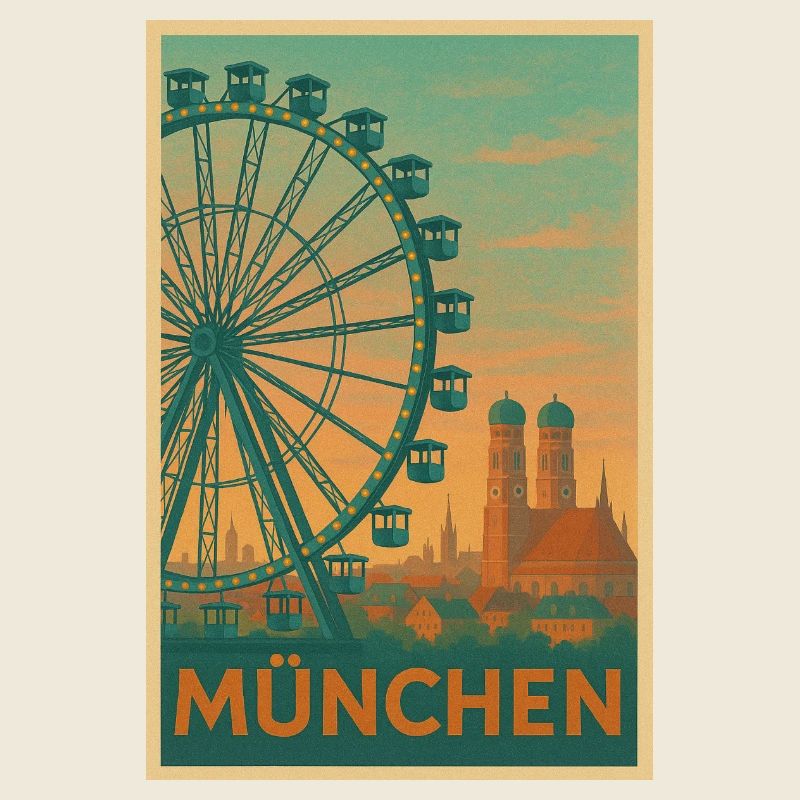 Silhouette de la grande roue historique de Munich